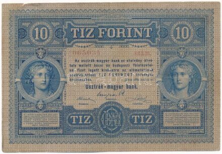 1880. 10Ft / 10G 'Osztrák-Magyar Bank' '2428 065034' T:III bal felső és alsó saroknál kis szakadások / Austro-Hungarian Monarchy 1880. 10 Forint / 10 Gulden 'Österreichisch-ungarische Bank' '2428 065034' C:F small tears at upper- and lower