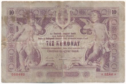 1900. 10K '1297 050482' T:III-,IV / Hungary 1900. 10 Korona '1297 050482' C:VG,G Adamo K9