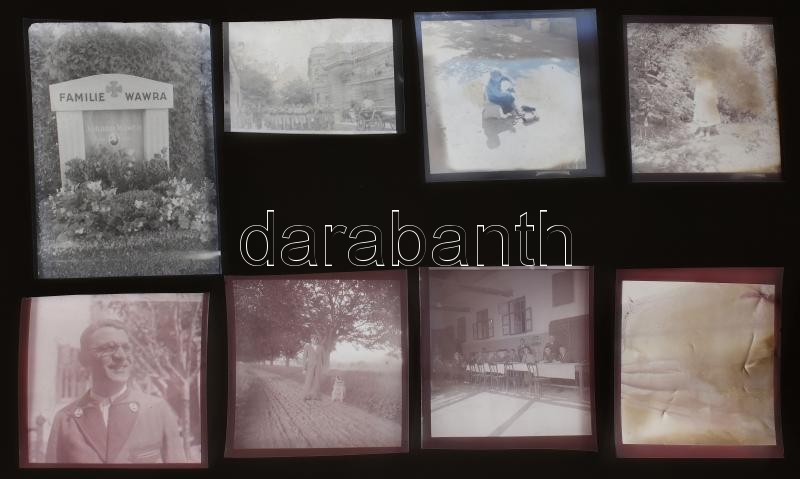 cca 1940 előtt készült felvételek sokféle témáról, a Flóris bonbonos doboz felirata szerint ezek ún. ,,Knipszek', 101 db vintage NEGATÍV, 6x9 cm és 3x4 cm között - Image 2