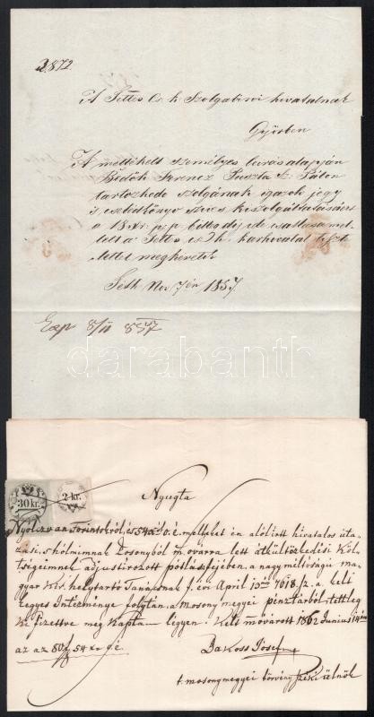 1826-1869 6 db klf régi irat Lajtabruck, Carlsruhe, Téth, stb. klf városok - Image 2