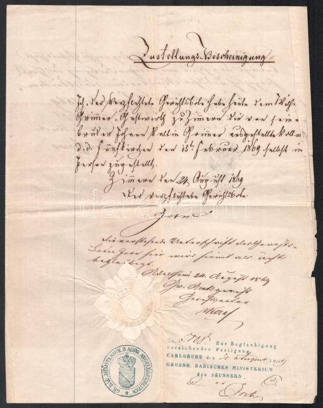 1826-1869 6 db klf régi irat Lajtabruck, Carlsruhe, Téth, stb. klf városok - Image 3