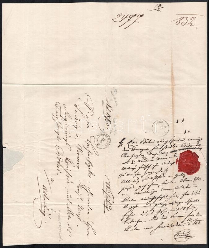 1826-1869 6 db klf régi irat Lajtabruck, Carlsruhe, Téth, stb. klf városok - Image 4