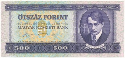 1990. 500Ft 'E 777 048370' T:I / Hungary 1990. 500 Forint 'E 777 048370' C:UNC Adamo F43
