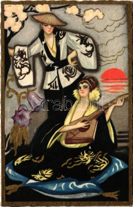 Olasz művészlap ázsiai stílusban / Italian art postcard in Asian style. Ballerini & Fratini 388., unsigned Chiostri