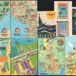 25 db modern és retro kiadvány a Balatonról. Térkép, hotelcímkék, képeslapok, stb
