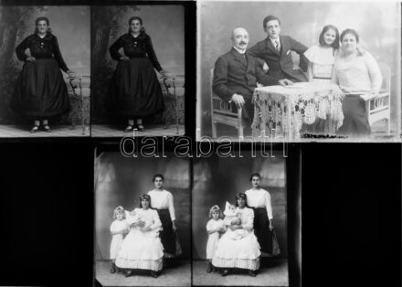 cca 1940 előtt készült felvételek Egerben, a Foto-GRÁF műteremben, 20 db vintage NEGATÍV üveglemezeken, sokféle témáról (leányosztály apácákkal, szépasszonyok, kutyus a gazdival, viseletek, stb.), 16x12 cm és 12x7,5 cm
