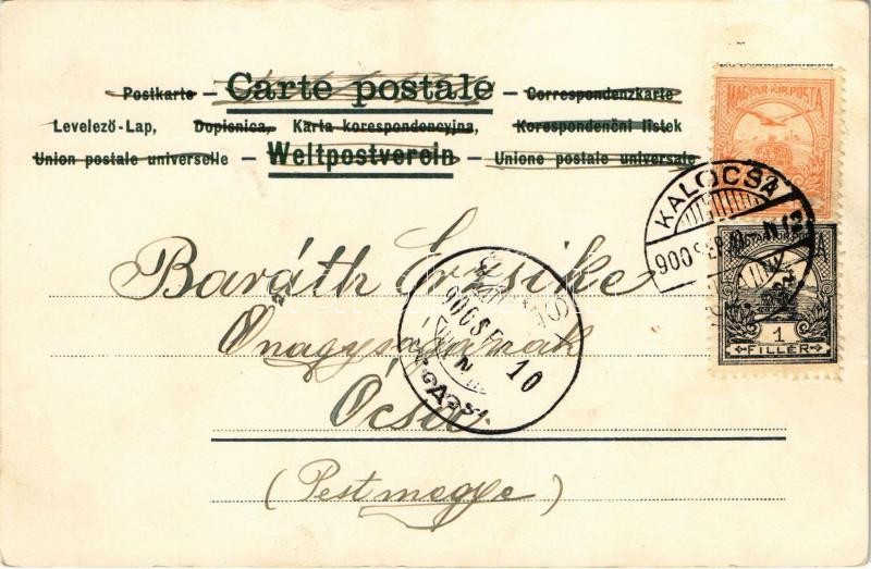 1900 Szecessziós hölgy / Art Nouveau lady. litho - Image 2