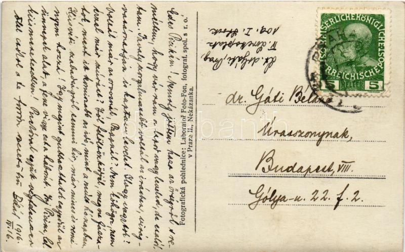 1916 Praha, Prague; Smichov, Pohled z Kinského zahrady / factories - Image 2