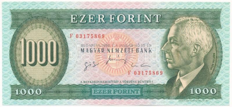 1996. 1000Ft 'F 3175869' T:I / Hungary 1996. 1000 Forint 'F 3175869' C:UNC Adamo F48.1
