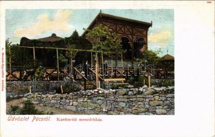 Pécs, Kardos úti menedékház. A Mecsek-Egyesület kiadása