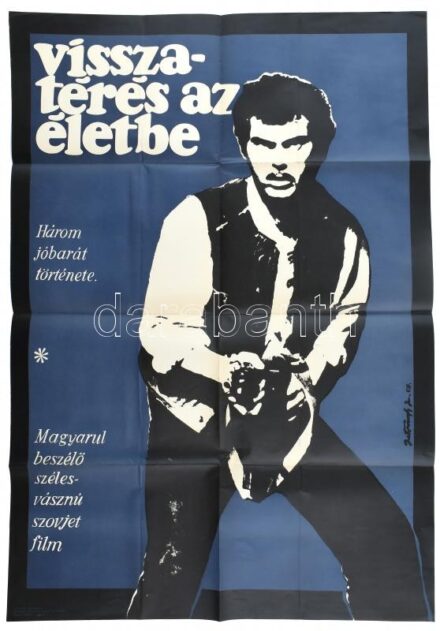1968 ,,Visszatérés az életbe' című szovjet film magyar plakátja, jelzett, 82,5x56,5 cm
