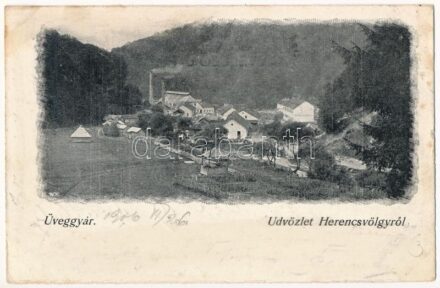 1906 Herencsvölgy, Hrinová; Üveggyár / glass factory (EK)