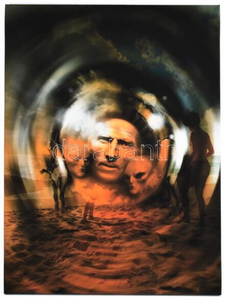 Fenster T. Gábor (1981-): Space compression. Egyedi, digitális grafika. Print, vászon. Jelzett a hátoldalon. 60×80 cm