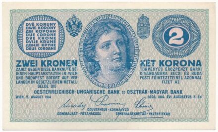 1914. 2K 'C 1517 312165' T:I / Hungary 1914. 2 Korona 'C 1517 312165' C:UNC Adamo K5/2