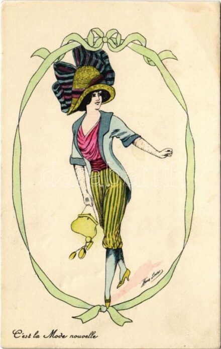 1911 C'est la Mode nouvelle / Fashion lady. French art postcard. K.F. Paris 4484. s: Xavier Sager (EK)
