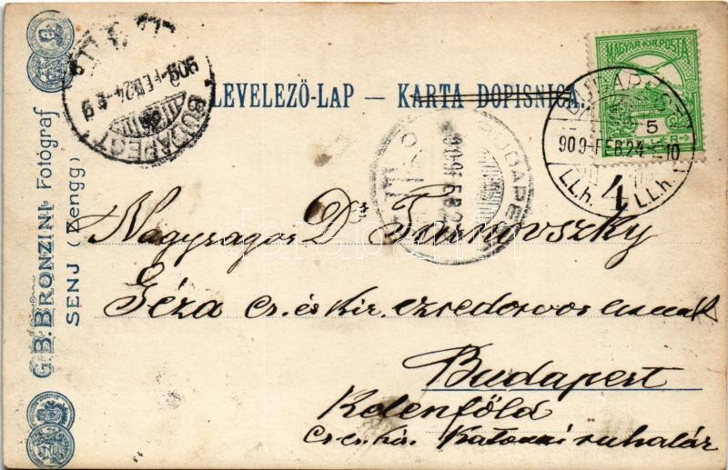 1909 Novi Vinodolski, Novi, Novoga; G.B. Bronzini Forograf Senj (Zengg), photo (EK) - Image 2