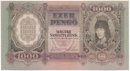 1943. 1000P 'F 083 053141' T:I / Hungary 1943. 1000 Pengő 'F 083 053141' C:UNC Adamo P21