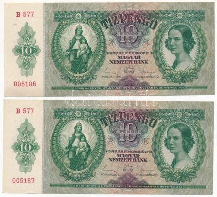 1936. 10P (2x, sorszámkövetők) T:I- Adamo P9