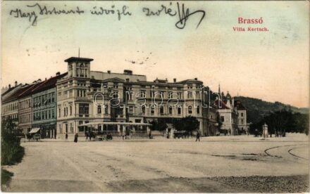 1906 Brassó, Kronstadt, Brasov; Villa Kertsch / square, villa