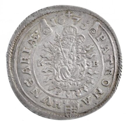1675K-B 15kr Ag 'I. Lipót' Körmöcbánya (5,87g) T:2 / Hungary 1675K-B 15 Kreuzer Ag 'Leopold I' Kremnitz (5,87g) C:XF Huszár: 1423., Unger II.:1058.