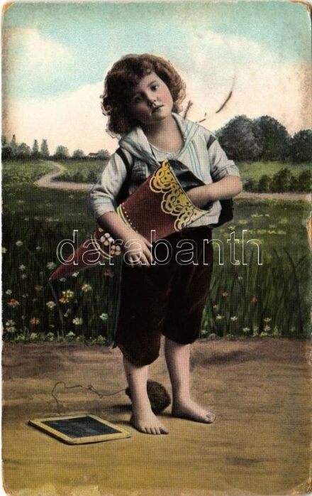 1910 Children art postcard (kopott sarkak / worn corners)