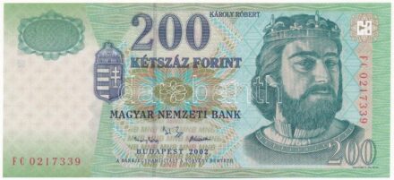 2002. 200Ft 'FC 0217339' T:I / Hungary 2002. 200 Forint 'FC 0217339' C:UNC Adamo F53B2
