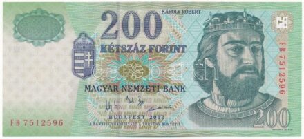 2003. 200Ft 'FB 7512596' T:I / Hungary 2003. 200 Forint 'FB 7512596' C:UNC Adamo F53C1