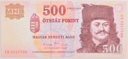 2007. 500Ft 'EB 3317700' T:I / Hungary 2007. 500 Forint 'EB 3317700' C:UNC Adamo F54F1