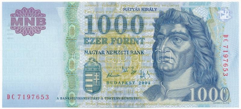 2005. 1000Ft 'DC 7197653' T:I / Hungary 2005. 1000 Forint 'DC 7197653' C:UNC Adamo F55F2
