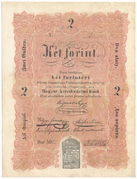 1848. 2Ft 'Kossuth bankó' 'MC 35503' T:III restaurált / Hungary 1848. 2 Forint 'Kossuth banknote' 'MC 35503' C:F restored Adamo G105