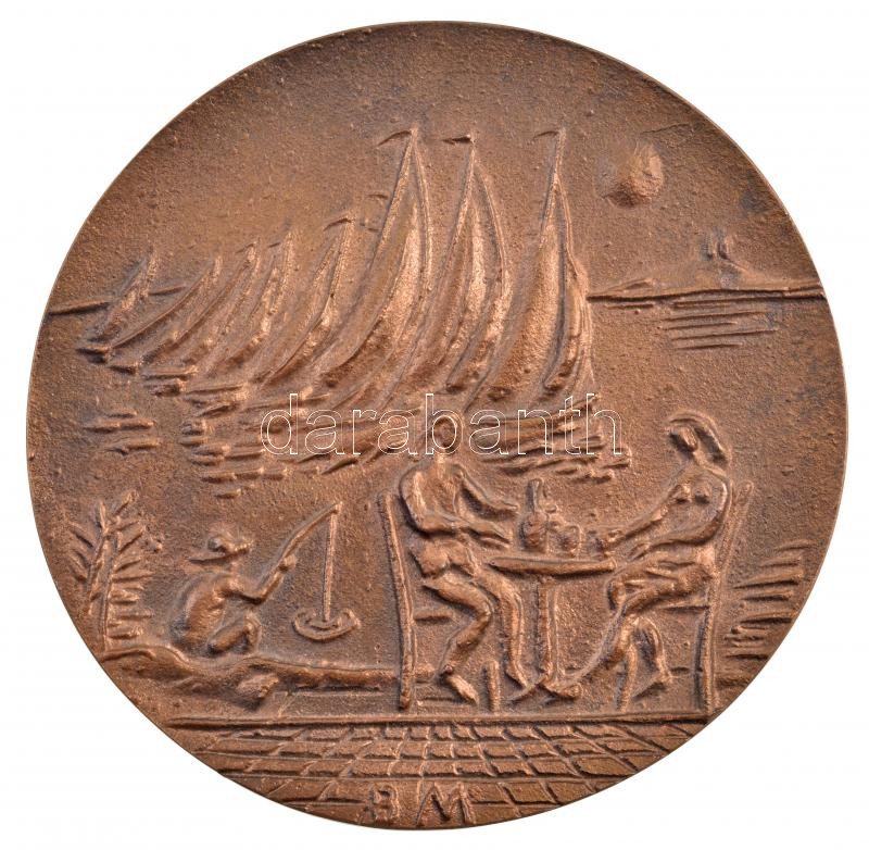 Borsos Miklós (1906-1990) 1956. 'Balatonért - Balatoni Intéző Bizottság 25' kétoldalas, öntött bronz jubileumi emlékérem (90mm) T:1- / Hungary 1956. 'Balatonért - Balatoni Intéző Bizottság 25' double-sided cast bronze commemorative