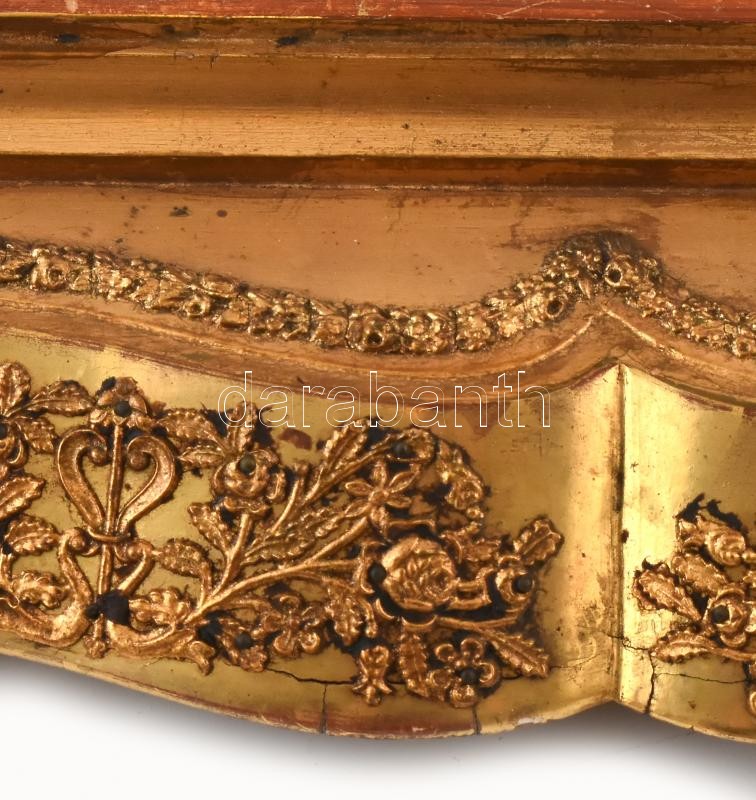 Régi díszes keret, sérült, kopott, 41x30cm - Image 2