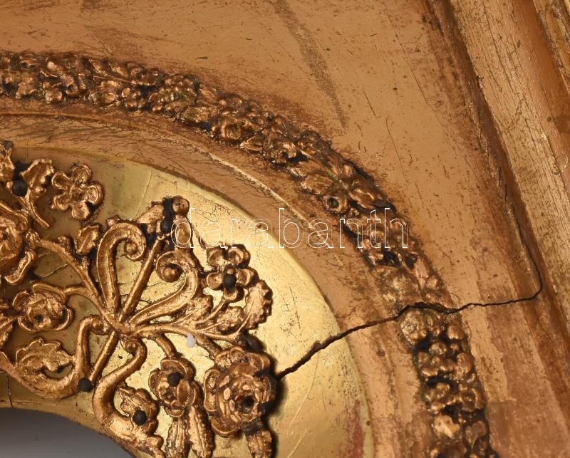 Régi díszes keret, sérült, kopott, 41x30cm - Image 4