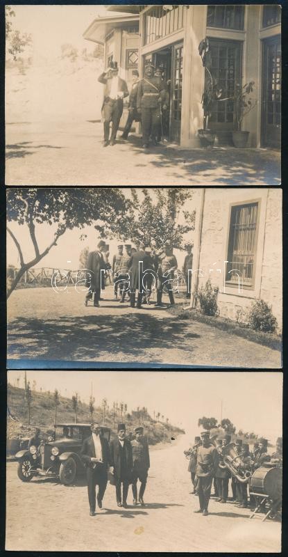 1924 Rudolf Nadolny (1873-1953) német diplomata, későbbi genfi küldöttségvezető és a német vöröskereszt elnöke nagyköveti kinevezése utáni megérkezése Ankarába, Törökországba, fogadtatásával, 5 db fotó, hátoldalon magyar