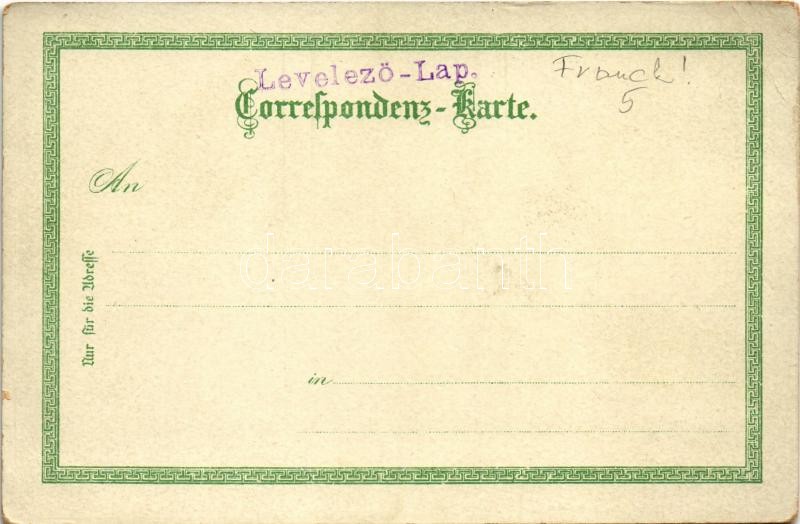 Amsterdam, Ryksmuseum, Reguliersbree Straat. Aecht 'FRANCK' Caffee-Zusatz / National museum, street. Franck coffee additive advertisement. Art Nouveau, floral, litho (EK) - Image 2