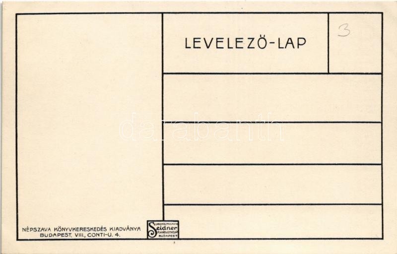 Magyarország népe fizet a hadseregre 285 milliót! Népszava könyvkereskedés kiadványa. Szociáldemokrata propaganda. Seidner Chromolithografia / WWI Hungarian anti-war social democratic propaganda s: Bíró - Image 2