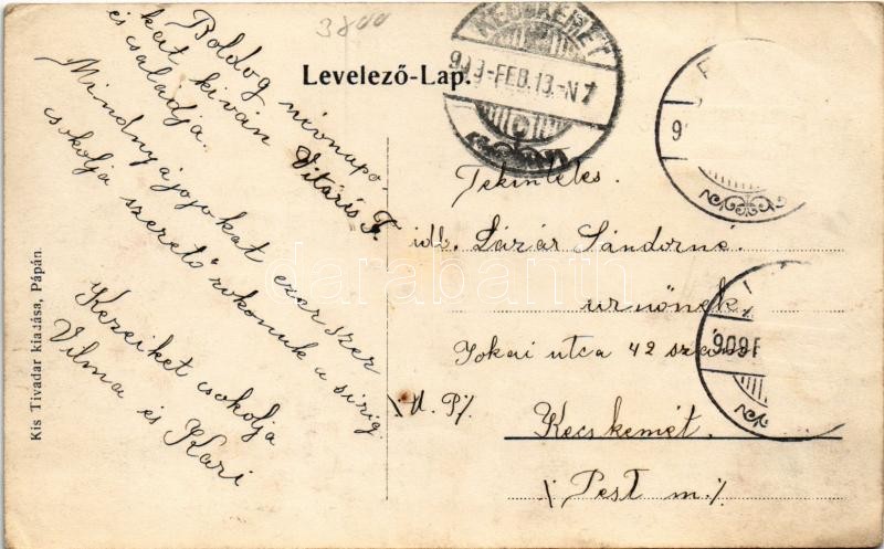 1909 Pápa, Tapolca folyó. Kis Tivadar kiadása (EK) - Image 2