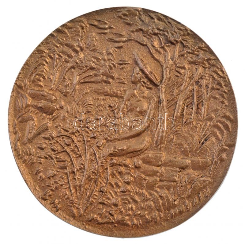 Borsos Miklós (1906-1990) 1952. 'Ilona Gabriella Buba 1952' a művész feleségét ábrázoló kétoldalas, öntött bronz emlékérem (81mm) T:1- / Hungary 1952. 'Ilona Gabriella Buba 1952' double-sided, cast bronze commemorative medallion - Image 2