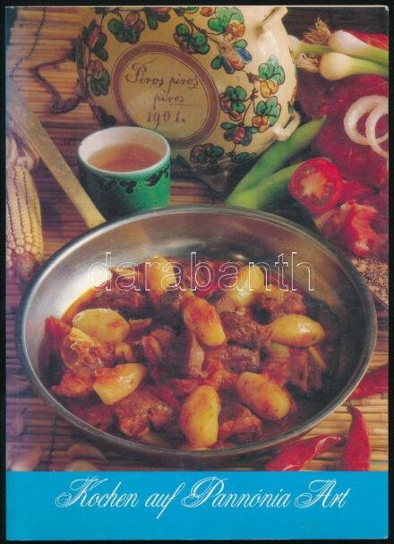 Kochen auf Pannónia Art. Szerk.: Alice Jellinek. Bp., é.n., Hotels und Restaurants 'Pannonia', 200 p. Színes fotókkal illusztrálva. Német nyelven. Kiadói papírkötés, jó állapotban.