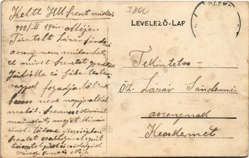 1913 Hegyközszentmiklós, Sannicolau de Munte (Bihar); utca, templom / street, church (EK) - Image 2