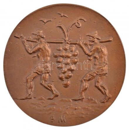 Borsos Miklós (1906-1990) DN 'VIII. Országos borbemutató - Sopron' kétoldalas, öntött bronz emlékérem (99mm) T:1- / Hungary ND 'VIII. Országos borbemutató - Sopron' double-sided, cast bronze commemorative medallion. Sign.: Miklós Borsos