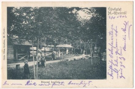 1904 Marosújvár, Uioara, Ocna Mures; Báncsai kulgizó, tekepálya. Grün Géza kiadása / bowling alley (EK)
