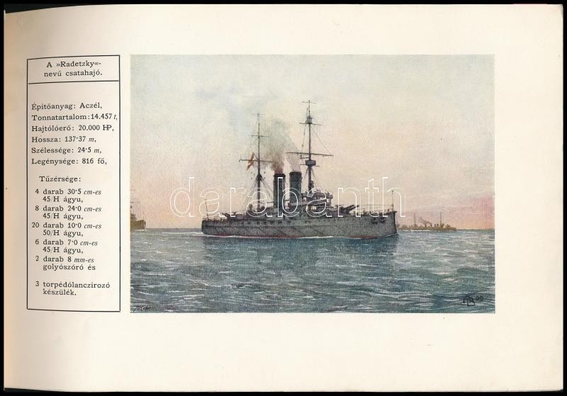 1909 A Radetzky nevű csatahajó ünnepélyes vízre bocsátásának prospektusa, foltos borító - Image 3