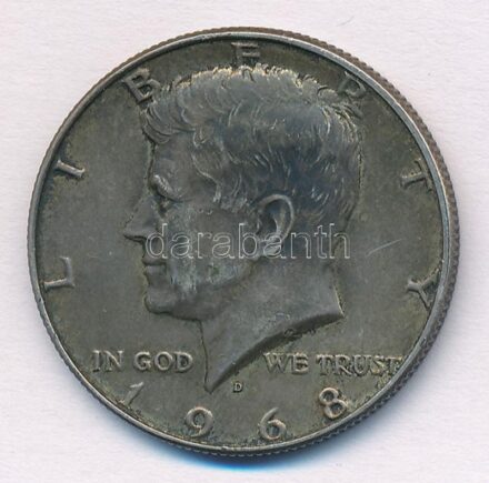 Amerikai Egyesült Államok 1968D 1/2$ Ag 'Kennedy' T:2,2- patina USA 1968D 1/2 Dollar Ag 'Kennedy' C:XF,VF patina Krause KM#202a