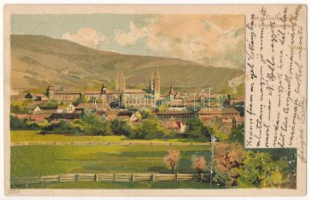 1903 Pécs, Fünfkirchen; látkép. litho s: H. Deininger (ázott sarkak / wet corners)