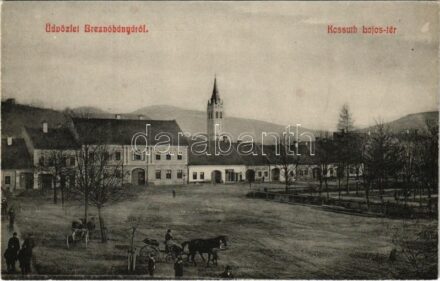 Breznóbánya, Brezno nad Hronom; Kossuth Lajos tér. Özv. Fried Mórné kiadása / square (fl)