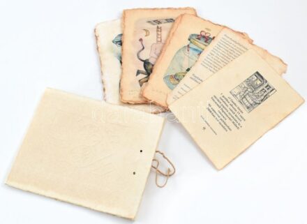 ef.Zámbó (efZámbó) István (1950-): I. grafikai mappa, 2008. 15 db computer print, merített papír, jelzett, mind számozott (9/50), mindegyik külön lapon. Kiadói merített papír mappában, fűzve. Lapméret: 21×15 cm