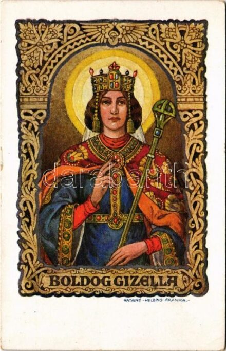 1942 Boldog Gizella királyné. Rigler József Ede R.J.E. 16/2. / Die selige Gisela, Königin v. Ungarn / Gisela the beatified Queen of Hungary s: Kátainé Helbing Aranka (EK)