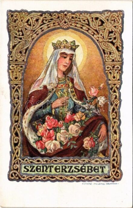 Árpád-házi Szent Erzsébet. Rigler József Ede R.J.E. 16/9. / Die Heilige Elisabeth / Saint Elizabeth of Hungary s: Kátainé Helbing Aranka