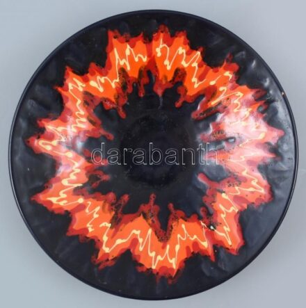 Retró kerámiatál, jelzés nélkül, hibátlan, d:27,5cm